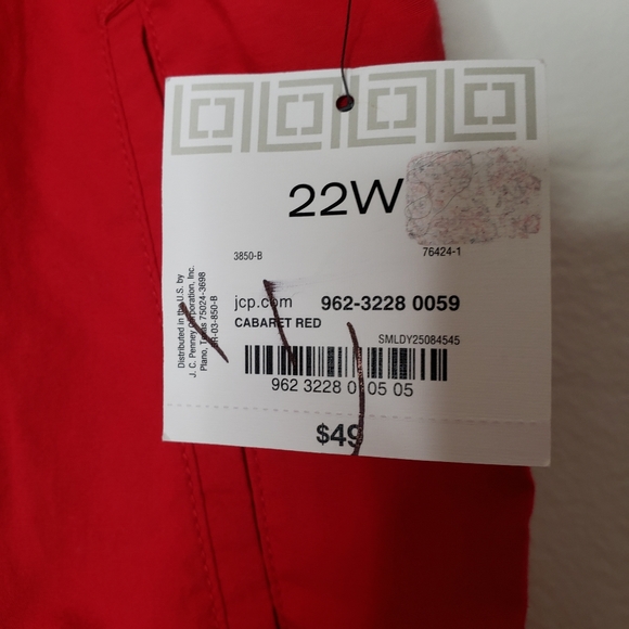 Liz Claiborne Pants Casual Red Elastic Waist Pull On Plus Size 22W NWT - Picture 12 of 12